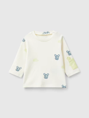 Benetton, T-shirt With Mouse Print, size 82, Creamy White, Kids United Colors of Benetton