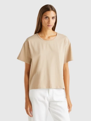 Benetton, T-shirt With Opening At Back, size L, Beige, Women United Colors of Benetton