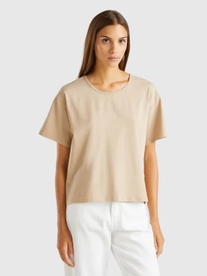 Benetton, T-shirt With Opening At Back, size M, Beige, Women United Colors of Benetton