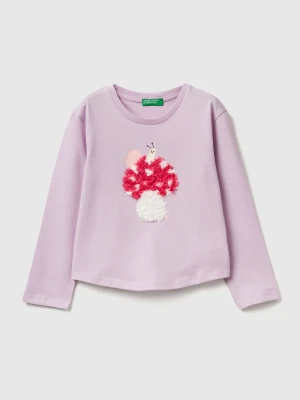 Benetton, T-shirt With Petal Effect Applique, Size: 104, Kids United Colors of Benetton