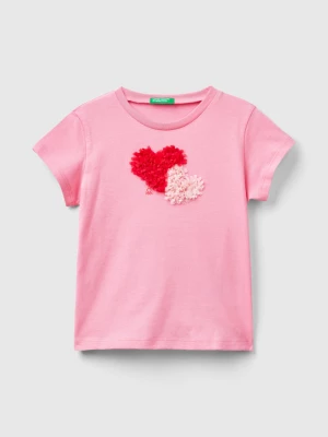 Benetton, T-shirt With Petal Effect Applique, size 116, Pink, Kids United Colors of Benetton