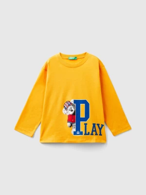 Benetton, T-shirt With Photo Print, size 104, Mustard, Kids United Colors of Benetton