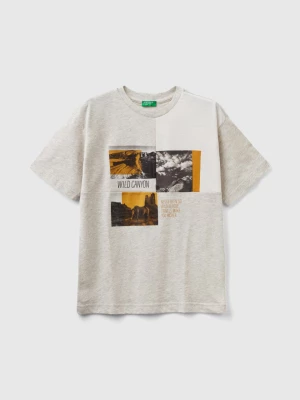 Benetton, T-shirt With Photo Print, size 2XL, Light Gray, Kids United Colors of Benetton