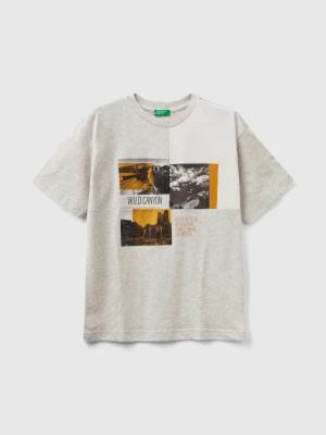 Benetton, T-shirt With Photo Print, size S, Light Gray, Kids United Colors of Benetton