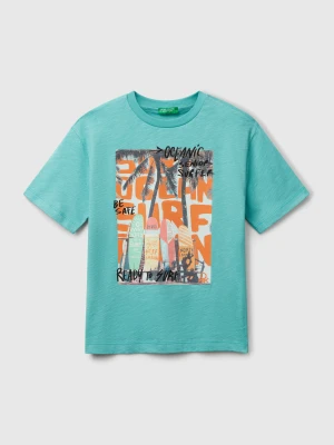 Benetton, T-shirt With Photo Print, size XL, Aqua, Kids United Colors of Benetton
