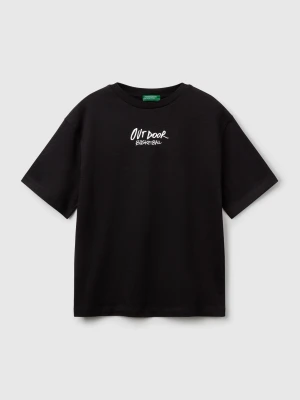 Benetton, T-shirt With Photo Print, size XL, Black, Kids United Colors of Benetton