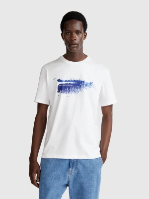 Benetton, T-shirt With Photographic Print, size XS, White, Men United Colors of Benetton