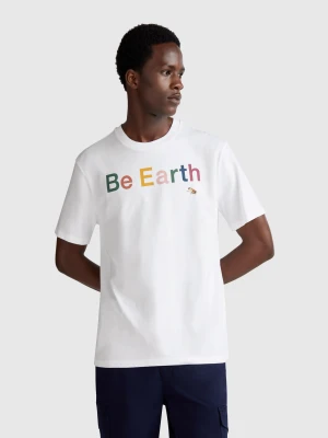 Benetton, T-shirt With Photographic Print, size XS, White, Men United Colors of Benetton