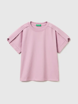 Benetton, T-shirt With Pleat On The Shoulders, Size: XS, Pink, Women United Colors of Benetton