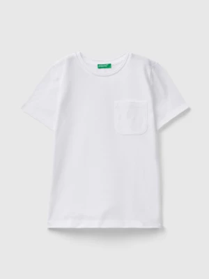 Benetton, T-shirt With Pocket, size XL, White, Kids United Colors of Benetton