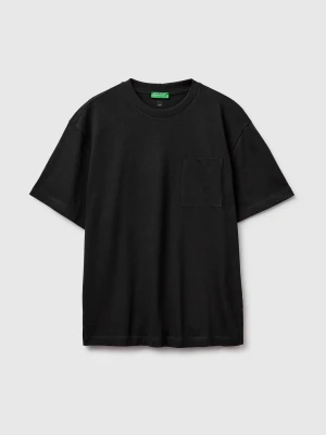 Benetton, T-shirt With Pocket, Size: XS, Black, Men United Colors of Benetton