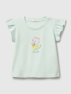 Benetton, T-shirt With Print And Applique, size 82, Aqua, Kids United Colors of Benetton