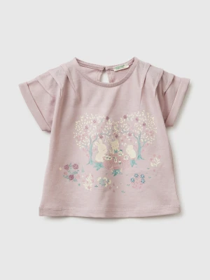 Benetton, T-shirt With Print And Embroidery, Size: 82, Pink, Kids United Colors of Benetton