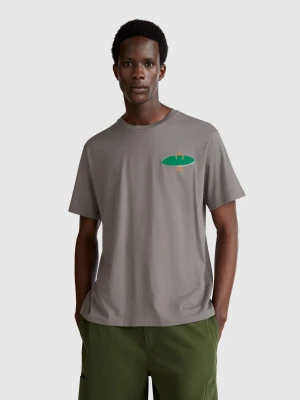 Benetton, T-shirt With Print In Organic Cotton, size XS, Dark Gray, Men United Colors of Benetton