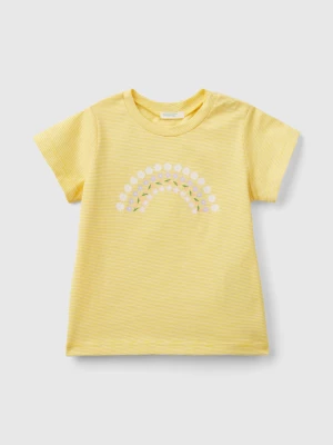 Benetton, T-shirt With Print On Front And Back, size 56, Yellow, Kids United Colors of Benetton