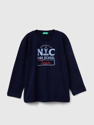 Benetton, T-shirt With Print, Size: 116, Dark Blue, Kids United Colors of Benetton