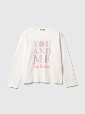 Benetton, T-shirt With Print, Size: XL, Creamy White, Kids United Colors of Benetton