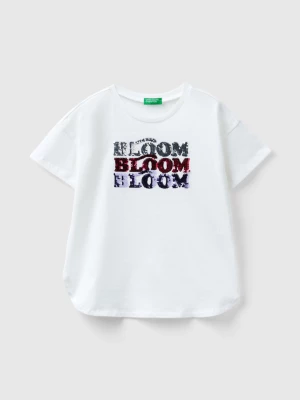 Benetton, T-shirt With Reversible Sequins, size 3XL, White, Kids United Colors of Benetton