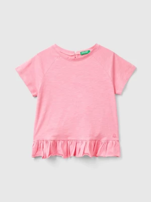 Benetton, T-shirt With Ruffles, size 2XL, Pink, Kids United Colors of Benetton