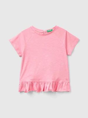 Benetton, T-shirt With Ruffles, size S, Pink, Kids United Colors of Benetton