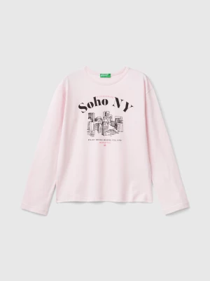 Benetton, T-shirt With Slogan Print, size 2XL, Pink, Kids United Colors of Benetton