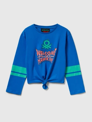 Benetton, T-shirt With Stranger Things Knot, Size: XL, Bright Blue, Kids United Colors of Benetton