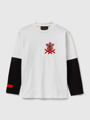 Benetton, T-shirt With Stranger Things Print, Size: S, Creamy White, Kids United Colors of Benetton