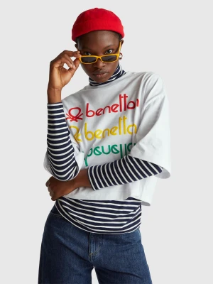 Benetton, T-shirt With Stranger Things Print, Size: XS, White, Women United Colors of Benetton