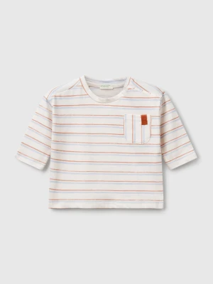 Benetton, T-shirt With Striped Print, size 82, Creamy White, Kids United Colors of Benetton