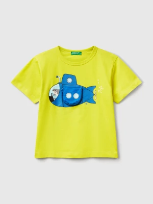 Benetton, T-shirt With Submarine Print And Applique, size 90, , Kids United Colors of Benetton