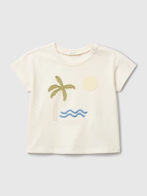 Benetton, T-shirt With Summer Graphic, size 82, Creamy White, Kids United Colors of Benetton