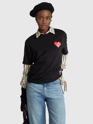 Benetton, T-shirt With The Beatles Print, Size: S, Black, Women United Colors of Benetton