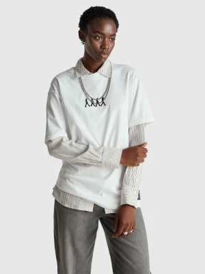 Benetton, T-shirt With The Beatles Print, Size: XXS, White, Women United Colors of Benetton