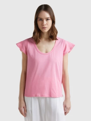 Benetton, T-shirt With Wide Neck, size S, Pink, Women United Colors of Benetton