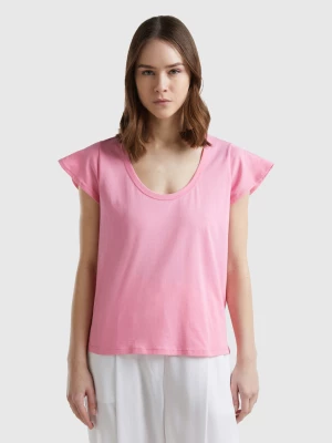 Benetton, T-shirt With Wide Neck, size XS, Pink, Women United Colors of Benetton