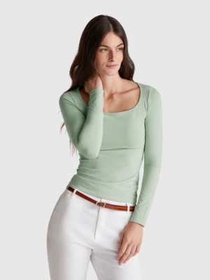 Benetton, T-shirt With Wide Neck, size XXS, Light Green, Women United Colors of Benetton