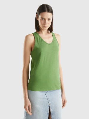 Benetton, Tank Top In Lightweight Cotton, size L, Military Green, Women United Colors of Benetton