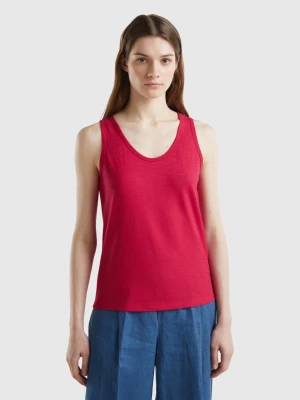 Benetton, Tank Top In Lightweight Cotton, size XL, Cyclamen, Women United Colors of Benetton