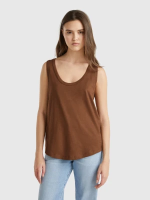 Benetton, Tank Top In Lightweight Cotton, size XXS, Brown, Women United Colors of Benetton