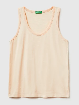 Benetton, Tank Top In Lightweight Cotton, Size: XXS, Creamy White, Women United Colors of Benetton