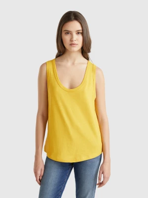 Benetton, Tank Top In Lightweight Cotton, size XXS, Mustard, Women United Colors of Benetton