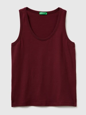 Benetton, Tank Top In Lightweight Cotton, Size: XXS, Plum, Women United Colors of Benetton
