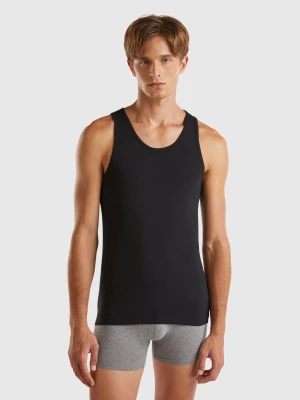 Benetton, Tank Top In Organic Stretch Cotton, size L, Black, Men United Colors of Benetton