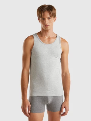 Benetton, Tank Top In Organic Stretch Cotton, size L, Light Gray, Men United Colors of Benetton