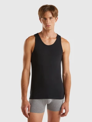 Benetton, Tank Top In Organic Stretch Cotton, size M, Black, Men United Colors of Benetton