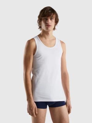 Benetton, Tank Top In Organic Stretch Cotton, size M, White, Men United Colors of Benetton