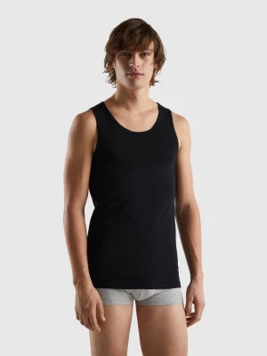 Benetton, Tank Top In Organic Stretch Cotton, size S, Black, Men United Colors of Benetton