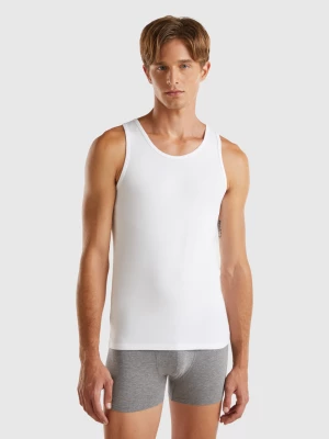 Benetton, Tank Top In Organic Stretch Cotton, size XL, White, Men United Colors of Benetton