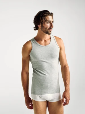Benetton, Tank Top In Stretch Cotton, size XL, Light Gray, Men United Colors of Benetton