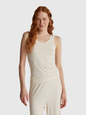 Benetton, Tank Top In Stretch Modal Tencel™, Size: XS, Creamy White, Women United Colors of Benetton